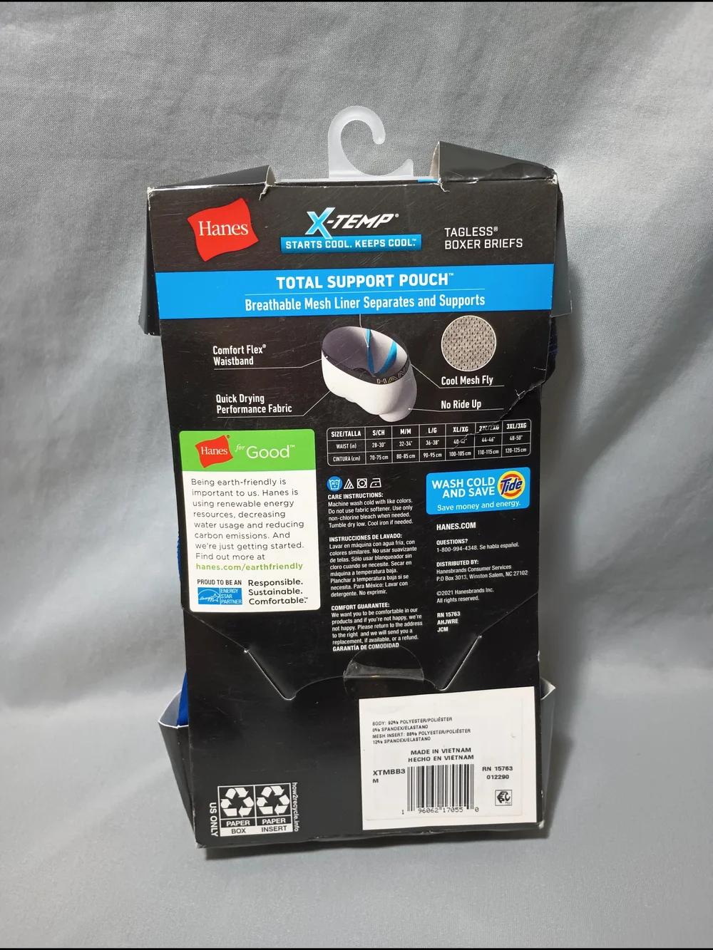 Hanes Men's Tagless Regular Length Boxer Brief Underwear